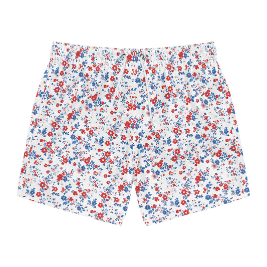 PATRIOTIC FLORAL MEN’S SWIM SHORTS (SEE SIZING)