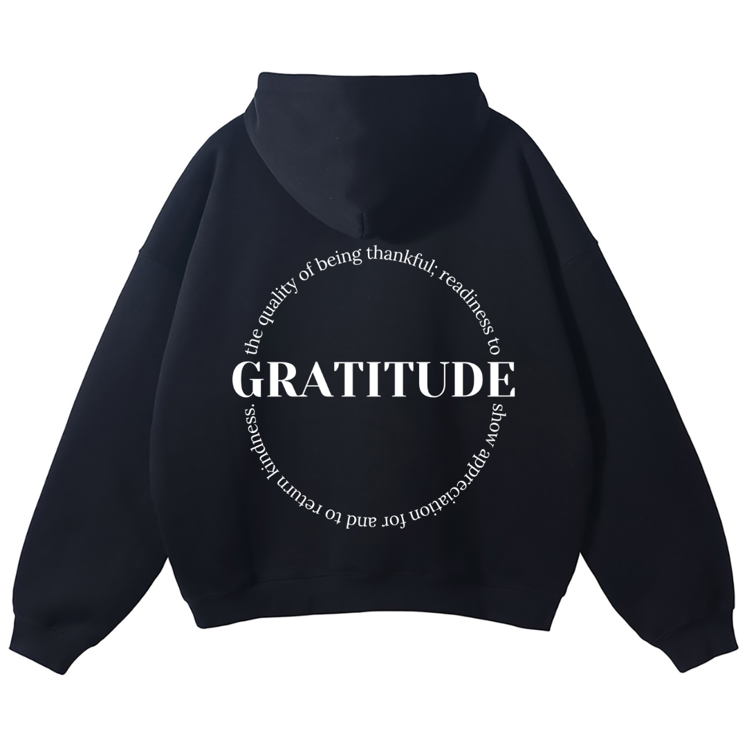 PRE-ORDER - Streetwear Fleece Hooded Sweatshirt (GRATITUDE)