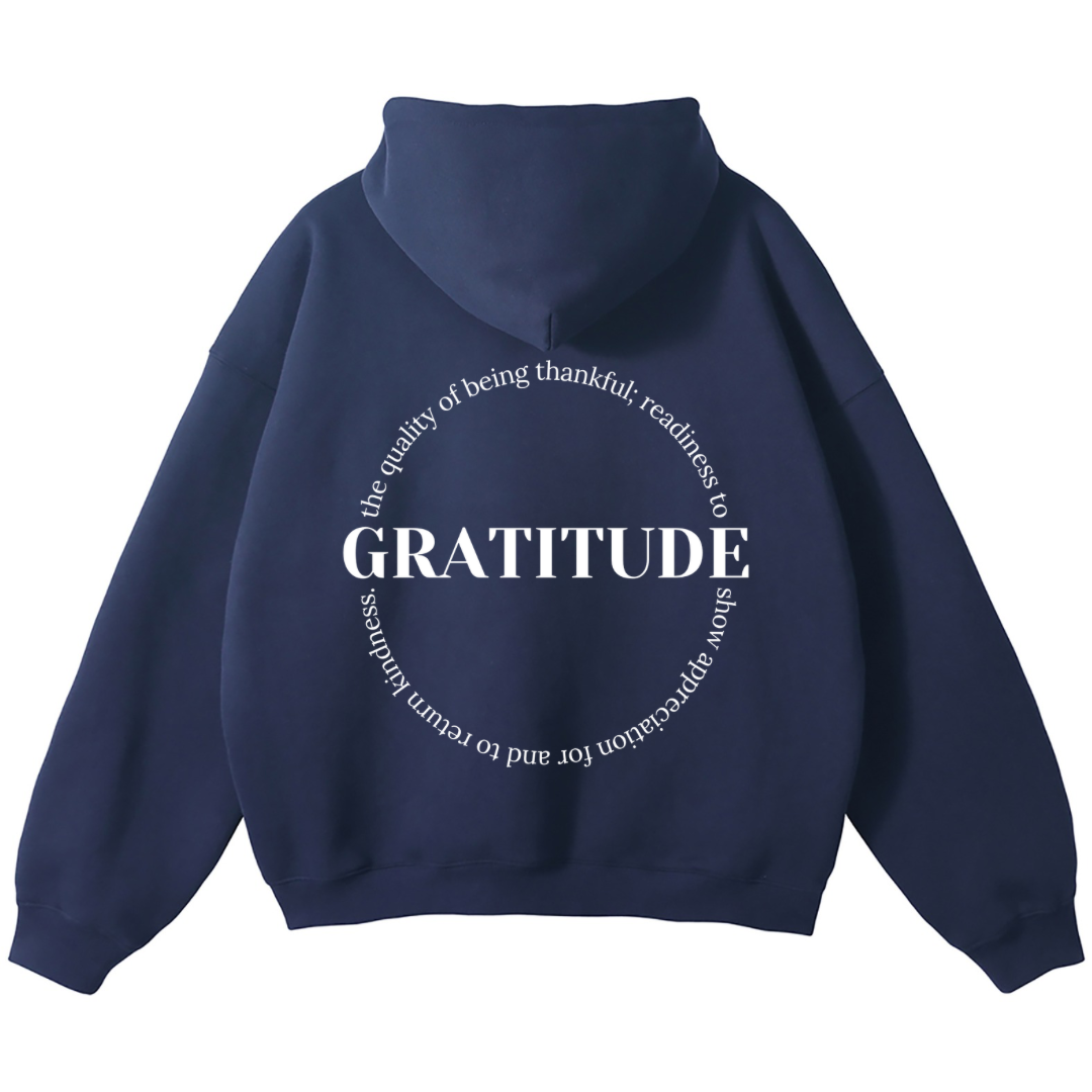 PRE-ORDER - Streetwear Fleece Hooded Sweatshirt (GRATITUDE)