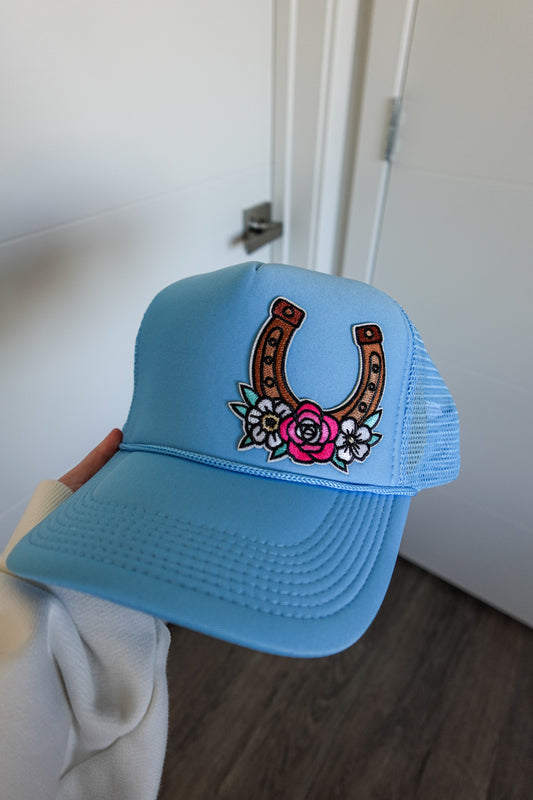 Trucker Hat - Horseshoe with Flowers