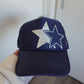 Trucker Hat - Silver & Navy Stars