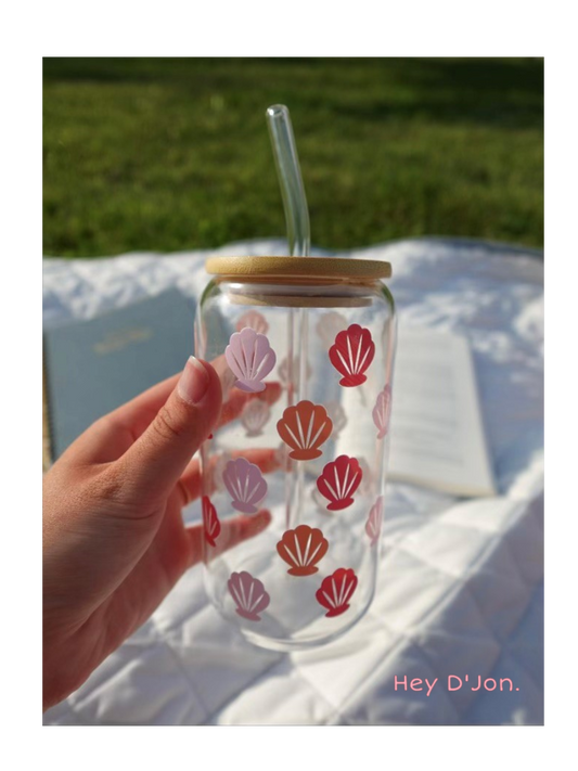 Glass Tumbler - Seashells